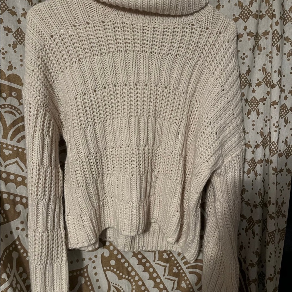 Aeropostale Cream Knit Turtleneck Sweater